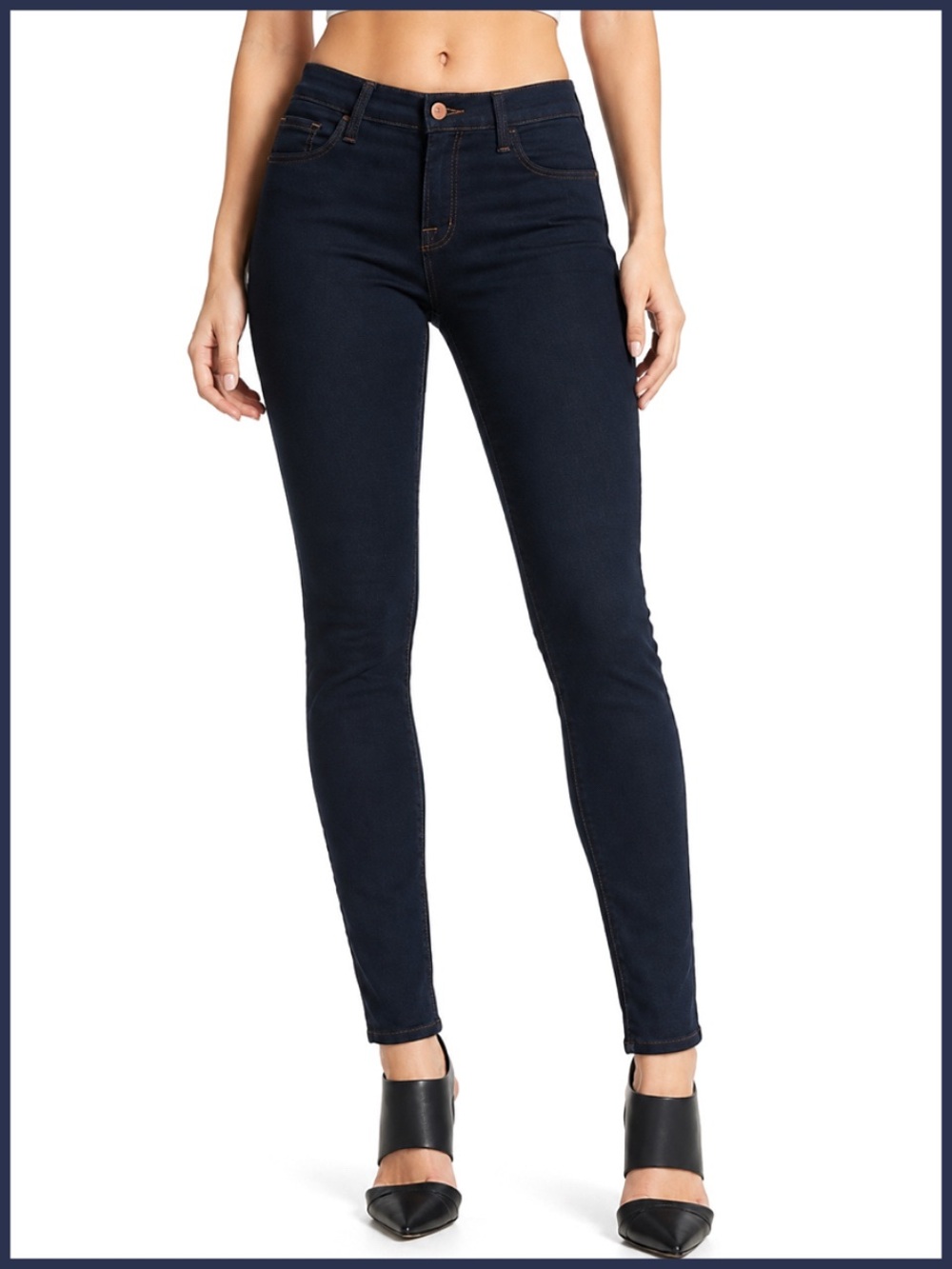 J Brand Mid Rise Dark Blue Skinny Denim Jeans Pant